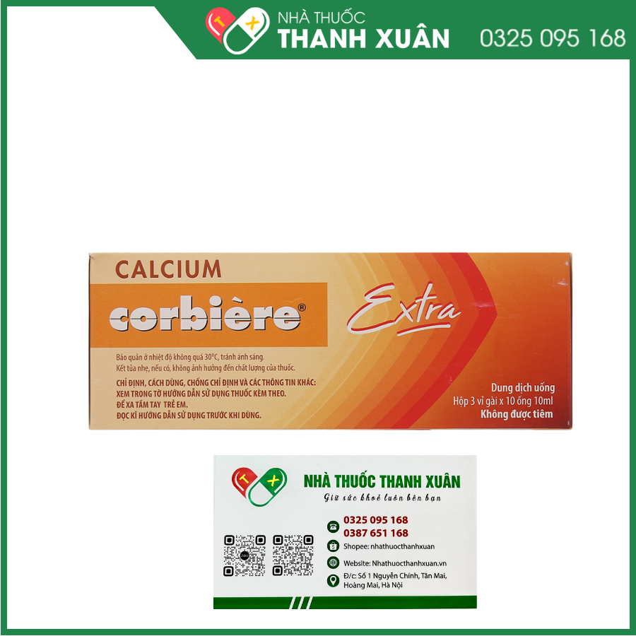 Calcium Corbière Extra bổ sung calci, điều trị loãng xương, còi xương